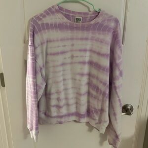 PINK Purple and white slouchy sweatshirt